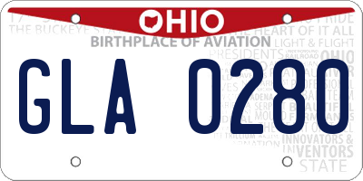 OH license plate GLA0280