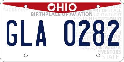 OH license plate GLA0282