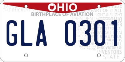 OH license plate GLA0301