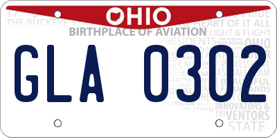 OH license plate GLA0302