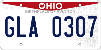 OH license plate GLA0307