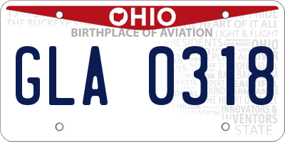 OH license plate GLA0318