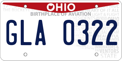 OH license plate GLA0322