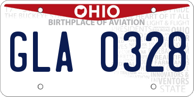 OH license plate GLA0328