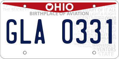 OH license plate GLA0331