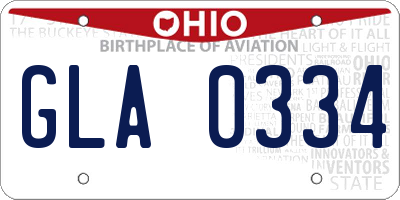 OH license plate GLA0334