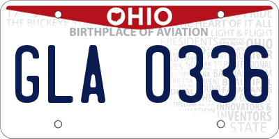 OH license plate GLA0336