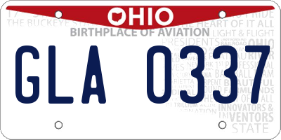 OH license plate GLA0337