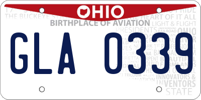 OH license plate GLA0339