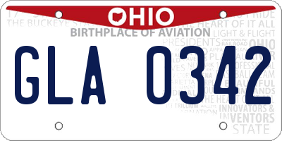 OH license plate GLA0342