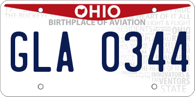 OH license plate GLA0344