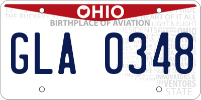 OH license plate GLA0348