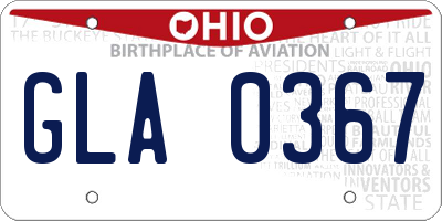 OH license plate GLA0367