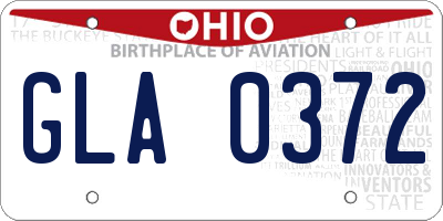 OH license plate GLA0372