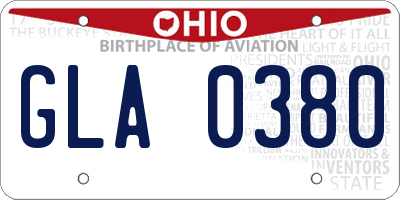 OH license plate GLA0380