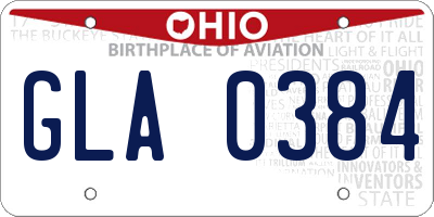 OH license plate GLA0384