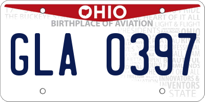 OH license plate GLA0397