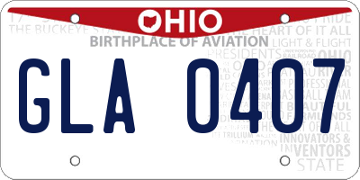 OH license plate GLA0407