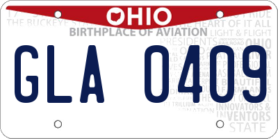 OH license plate GLA0409