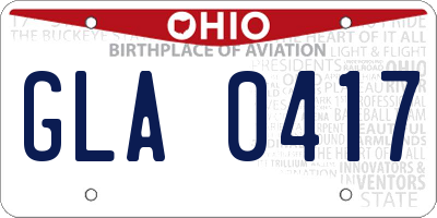 OH license plate GLA0417