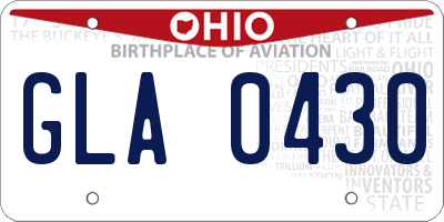 OH license plate GLA0430