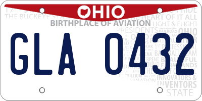 OH license plate GLA0432