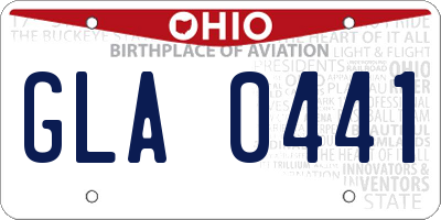 OH license plate GLA0441