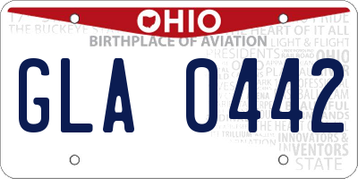 OH license plate GLA0442