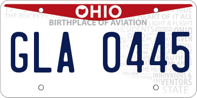 OH license plate GLA0445
