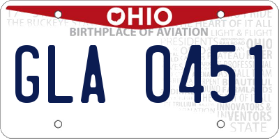 OH license plate GLA0451