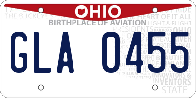 OH license plate GLA0455
