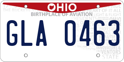 OH license plate GLA0463