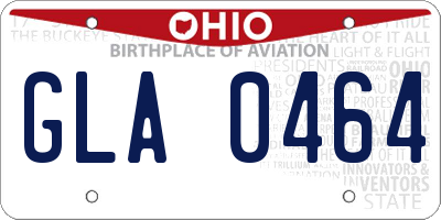 OH license plate GLA0464