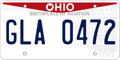 OH license plate GLA0472
