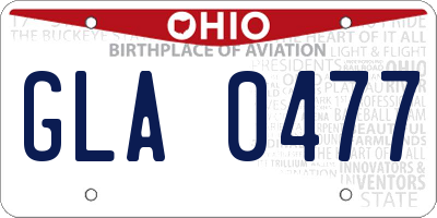 OH license plate GLA0477