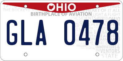OH license plate GLA0478