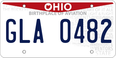 OH license plate GLA0482