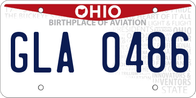 OH license plate GLA0486