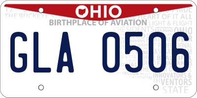 OH license plate GLA0506