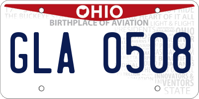 OH license plate GLA0508