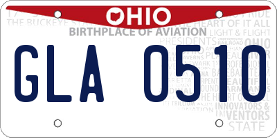 OH license plate GLA0510