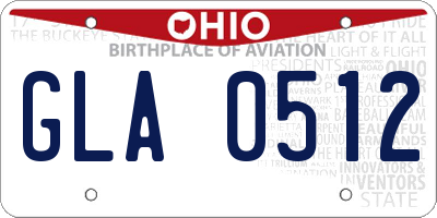 OH license plate GLA0512