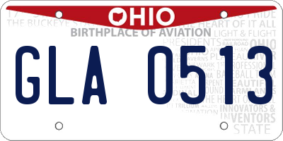 OH license plate GLA0513