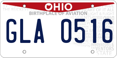 OH license plate GLA0516