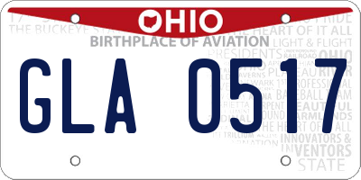 OH license plate GLA0517