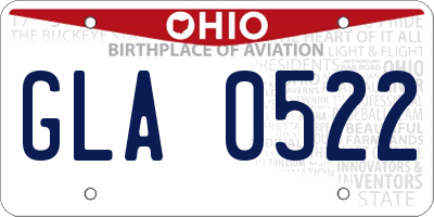 OH license plate GLA0522