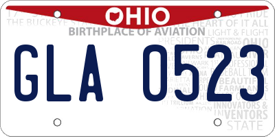 OH license plate GLA0523