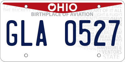 OH license plate GLA0527