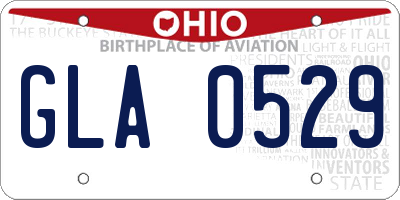 OH license plate GLA0529