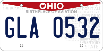 OH license plate GLA0532